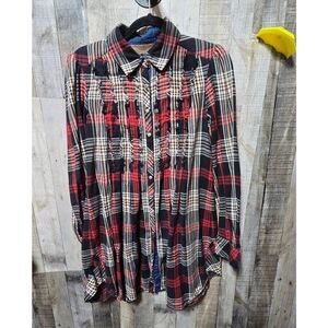 Double D Ranch Black Plaid Pearl Snap Mini Shirt Dress Western Cowgirl Designer